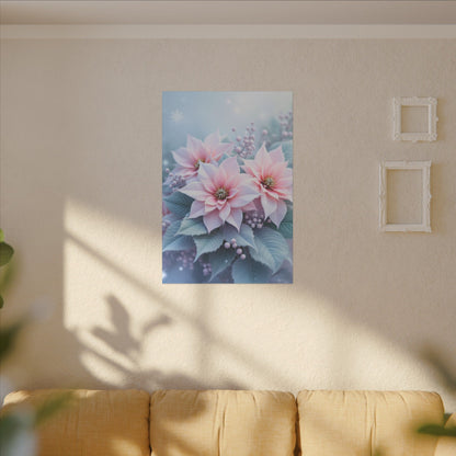 Sérénité hivernale : fleurs givrées dans un pays des merveilles hivernal