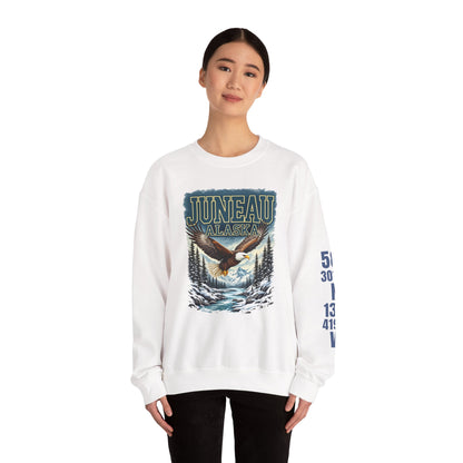 Juneau Bald Eagle Cotton Crewneck Sweatshirt | Wild Alaska Series Edition 🦅🌲❄️