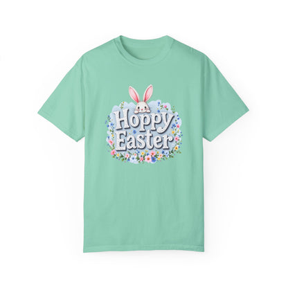 Comfort Colors 1717 Unisex Garment-Dyed T-shirt - Hoppy Easter Bunny Peek