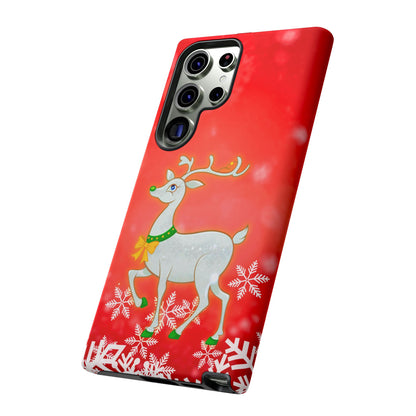 Festive Reindeer No.3 – Santa Hat with Holiday Lights Design for iPhone, Samsung & Google Models