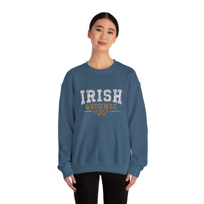 Gildan 18000 Unisex Heavy Blend™ Crewneck Sweatshirt - Irish & Iconic Vintage Distressed St. Patrick’s Day Design