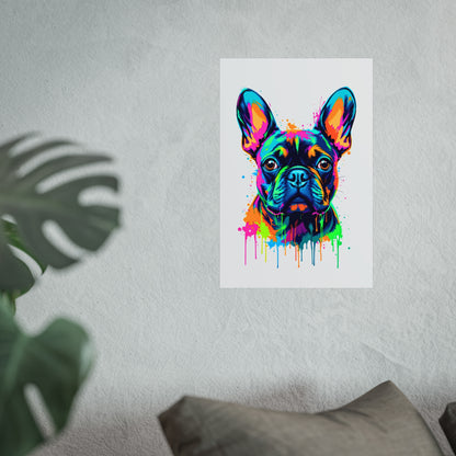 Neon Drip French Bulldog - Vibrant Pop Art