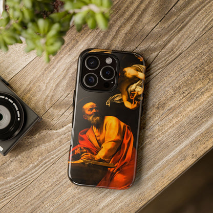 Tough Phone Case for iPhone, Samsung and Google Pixel - Caravaggio, Inspiration of St. Matthew (1602)