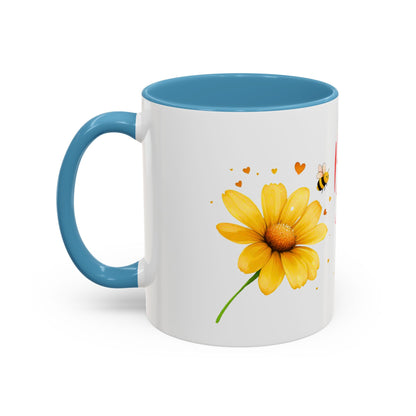 Bee Mine - Floral Accent Ceramic Mug (11oz, 15oz)