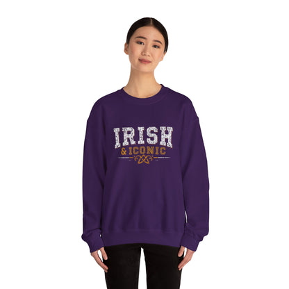 Gildan 18000 Unisex Heavy Blend™ Crewneck Sweatshirt - Irish & Iconic Vintage Distressed St. Patrick’s Day Design