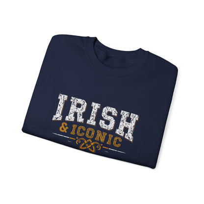 Gildan 18000 Unisex Heavy Blend™ Crewneck Sweatshirt - Irish & Iconic Vintage Distressed St. Patrick’s Day Design