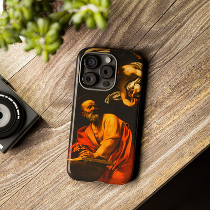 Tough Phone Case for iPhone, Samsung and Google Pixel - Caravaggio, Inspiration of St. Matthew (1602)