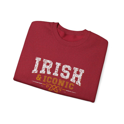 Gildan 18000 Unisex Heavy Blend™ Crewneck Sweatshirt - Irish & Iconic Vintage Distressed St. Patrick’s Day Design