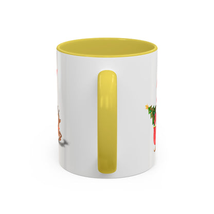 Merrily On High! Santa & Reindeer Mug