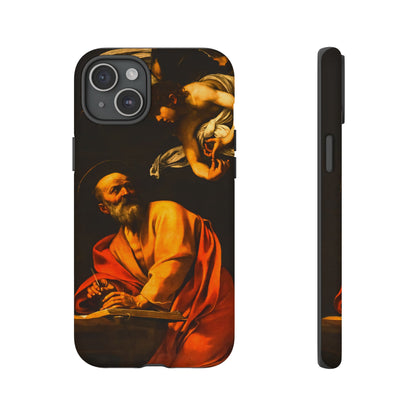 Tough Phone Case for iPhone, Samsung and Google Pixel - Caravaggio, Inspiration of St. Matthew (1602)