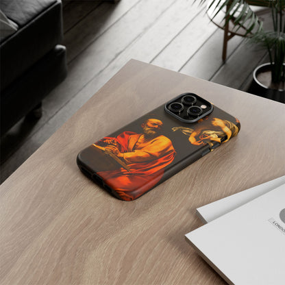 Tough Phone Case for iPhone, Samsung and Google Pixel - Caravaggio, Inspiration of St. Matthew (1602)