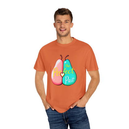 Comfort Colors 1717 Unisex Garment-Dyed T-shirt - "The Perfect Pair" Cute Pear Couple Design (v2)