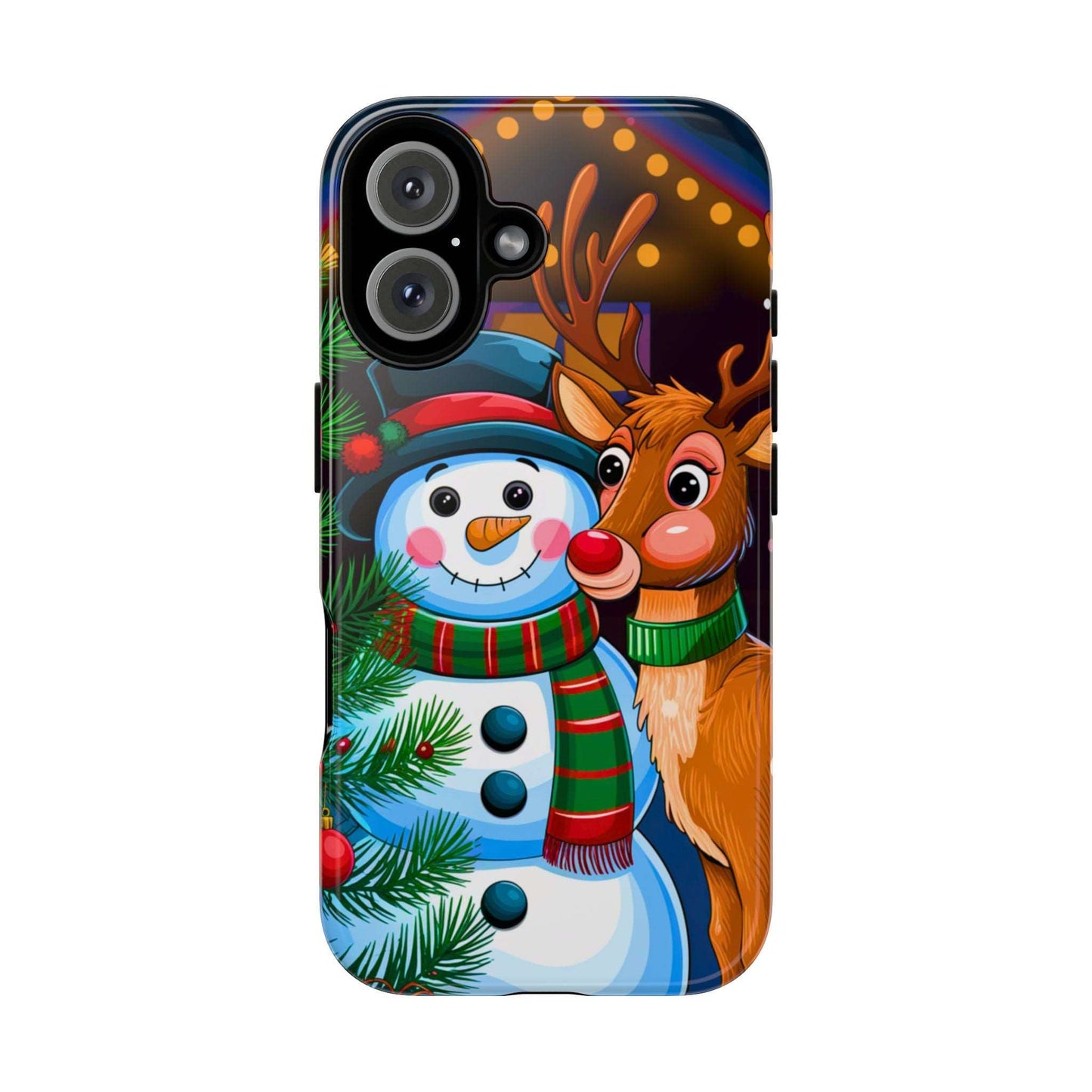 Festive Snowman and Reindeer Christmas Phone Case