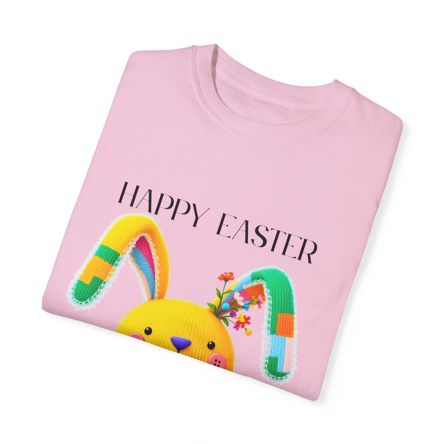 Comfort Colors 1717 Unisex Garment-Dyed T-shirt - Patchwork Bunny Bliss – Knitted Toy Happy Easter