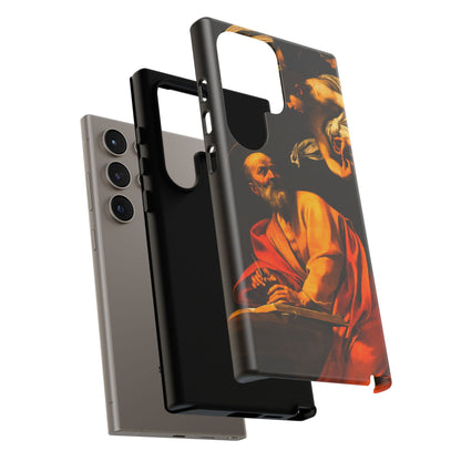 Tough Phone Case for iPhone, Samsung and Google Pixel - Caravaggio, Inspiration of St. Matthew (1602)