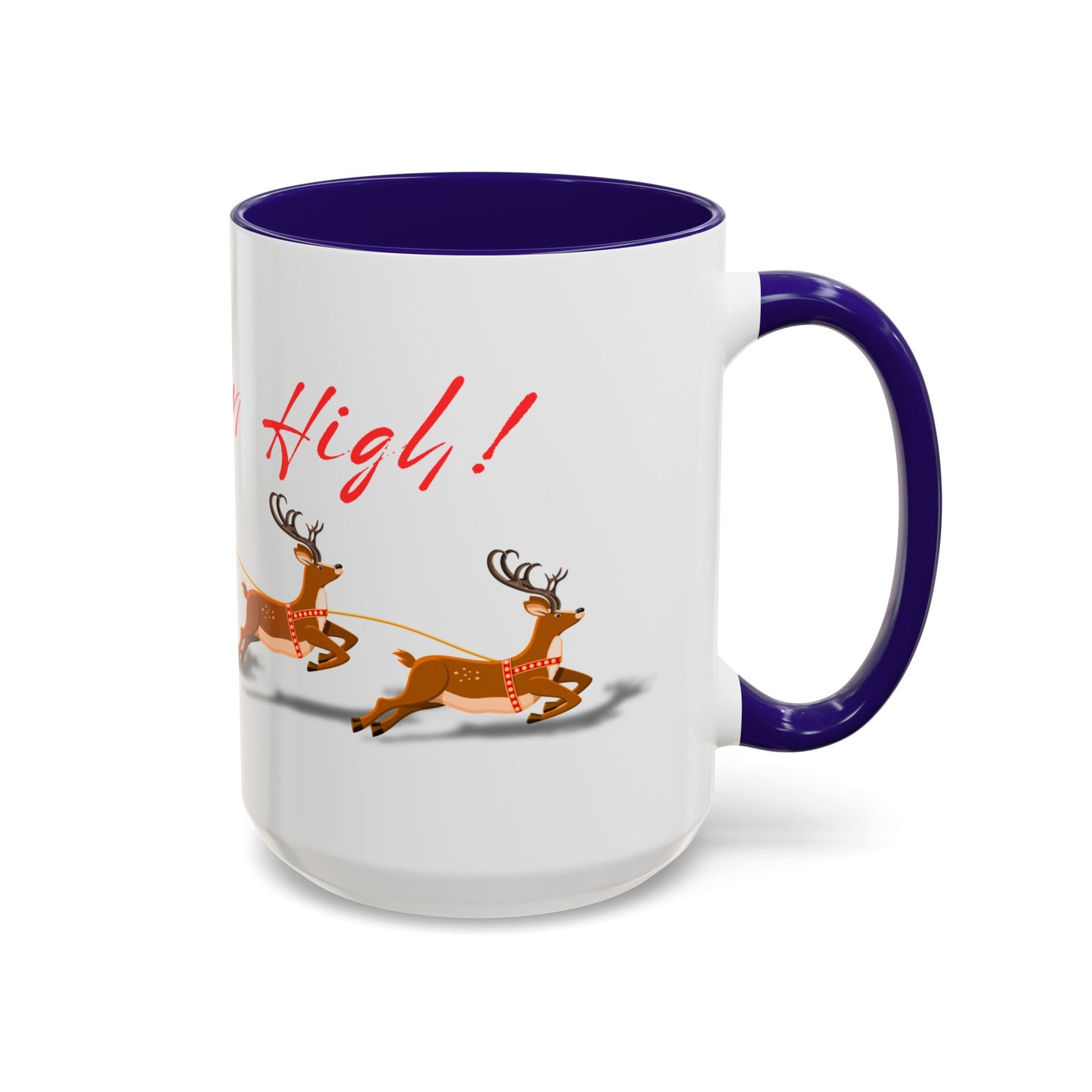 Merrily On High! Santa & Reindeer Mug