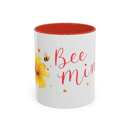 Bee Mine - Floral Accent Ceramic Mug (11oz, 15oz)