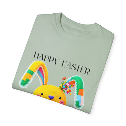 Comfort Colors 1717 Unisex Garment-Dyed T-shirt - Patchwork Bunny Bliss – Knitted Toy Happy Easter