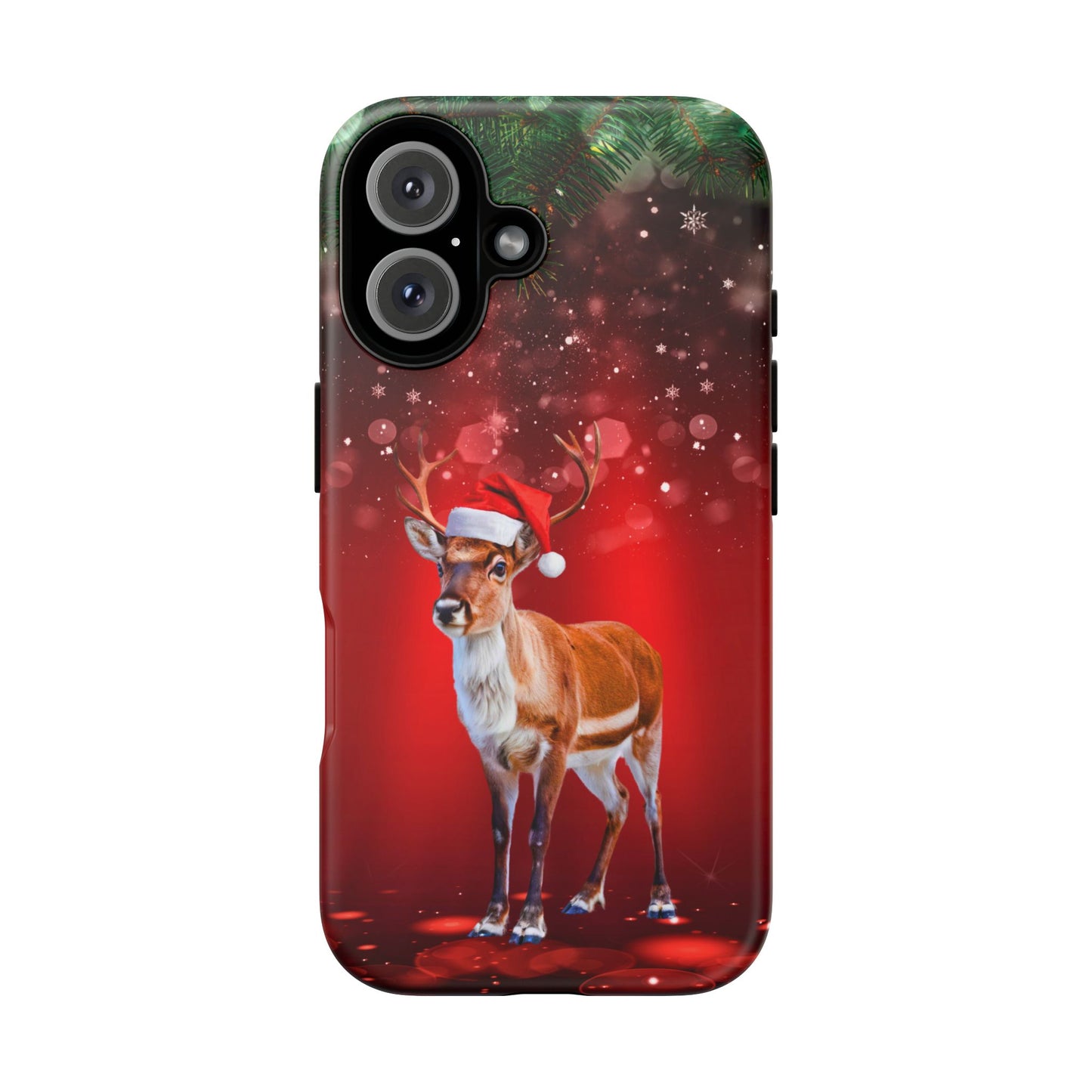 Festive Reindeer No.1 – Santa Hat with Holiday Lights Design for iPhone, Samsung & Google Models