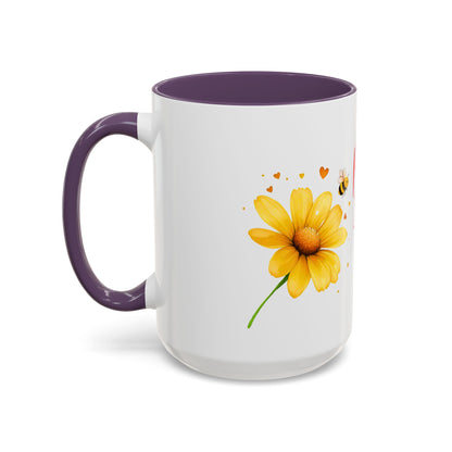 Bee Mine - Floral Accent Ceramic Mug (11oz, 15oz)