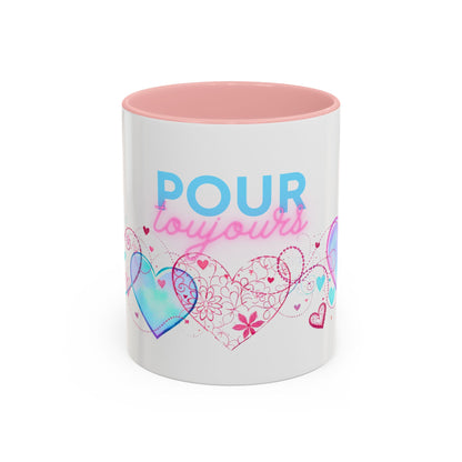 Pour toujours/Mon amour Valentine's Day Mug Set– Romantic French Gift for Couples [2 of 2] (11oz, 15oz)