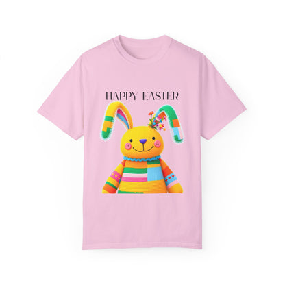 Comfort Colors 1717 Unisex Garment-Dyed T-shirt - Patchwork Bunny Bliss – Knitted Toy Happy Easter