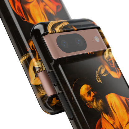 Tough Phone Case for iPhone, Samsung and Google Pixel - Caravaggio, Inspiration of St. Matthew (1602)