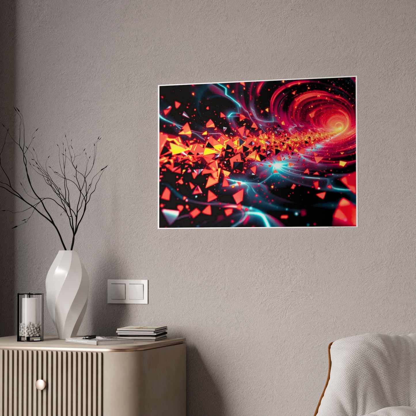 Jazz-Inspired Glossy Poster Art | Spanish Key Fractals