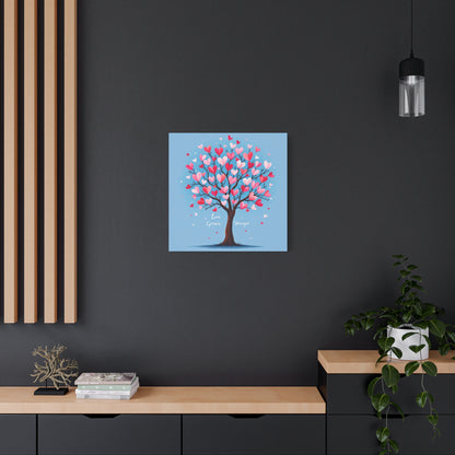 Love Grows Stronger – Heart Tree Canvas Art