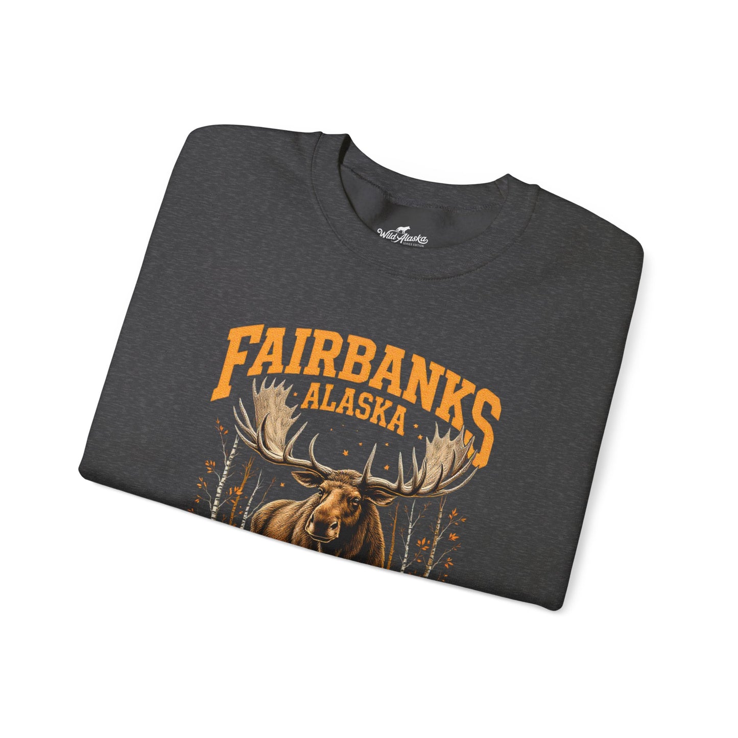 Fairbanks Moose Cotton Crewneck Sweatshirt | Wild Alaska Series Edition 🦌🍁