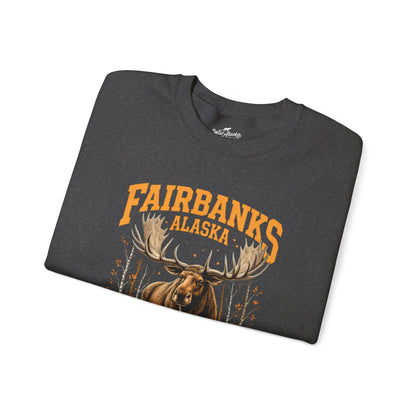 Fairbanks Moose Cotton Crewneck Sweatshirt | Wild Alaska Series Edition 🦌🍁