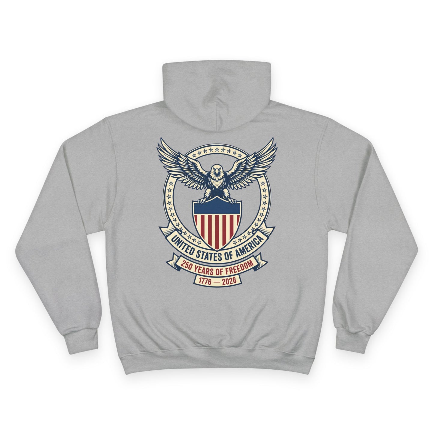 USA 250 Years Hoodie (1776–2026) – Commemorative Patriotic Back Crest Hoodie