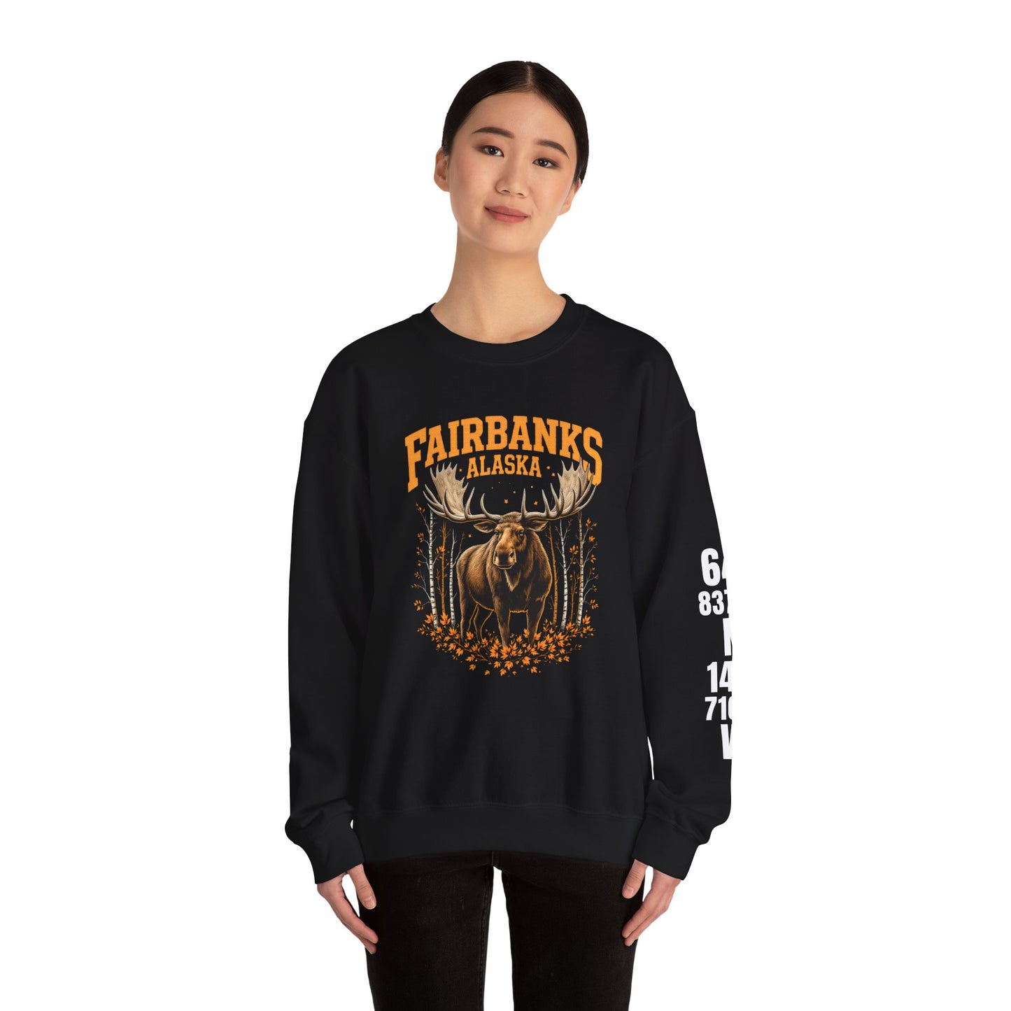 Fairbanks Moose Cotton Crewneck Sweatshirt | Wild Alaska Series Edition 🦌🍁