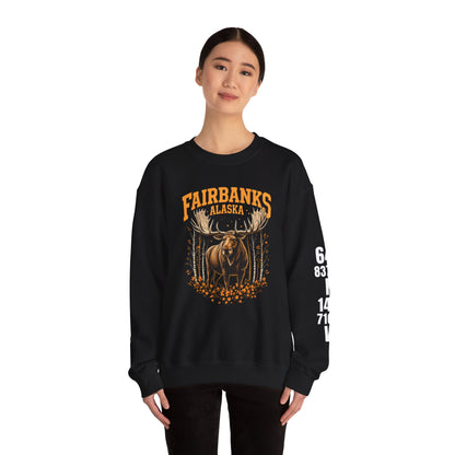 Fairbanks Moose Cotton Crewneck Sweatshirt | Wild Alaska Series Edition 🦌🍁