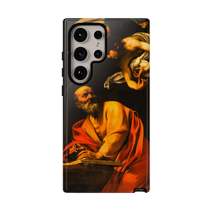 Tough Phone Case for iPhone, Samsung and Google Pixel - Caravaggio, Inspiration of St. Matthew (1602)