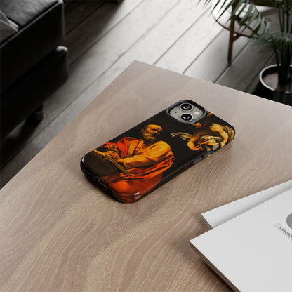 Tough Phone Case for iPhone, Samsung and Google Pixel - Caravaggio, Inspiration of St. Matthew (1602)