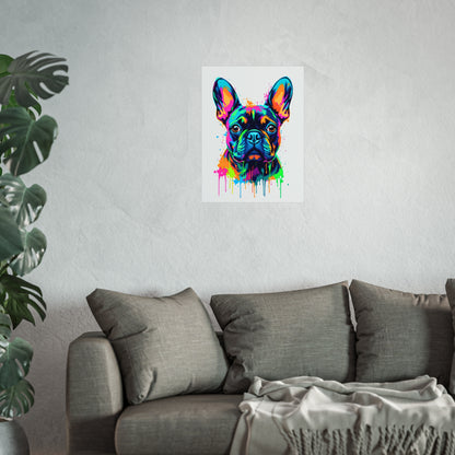 Neon Drip French Bulldog - Vibrant Pop Art
