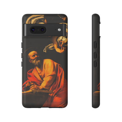 Tough Phone Case for iPhone, Samsung and Google Pixel - Caravaggio, Inspiration of St. Matthew (1602)