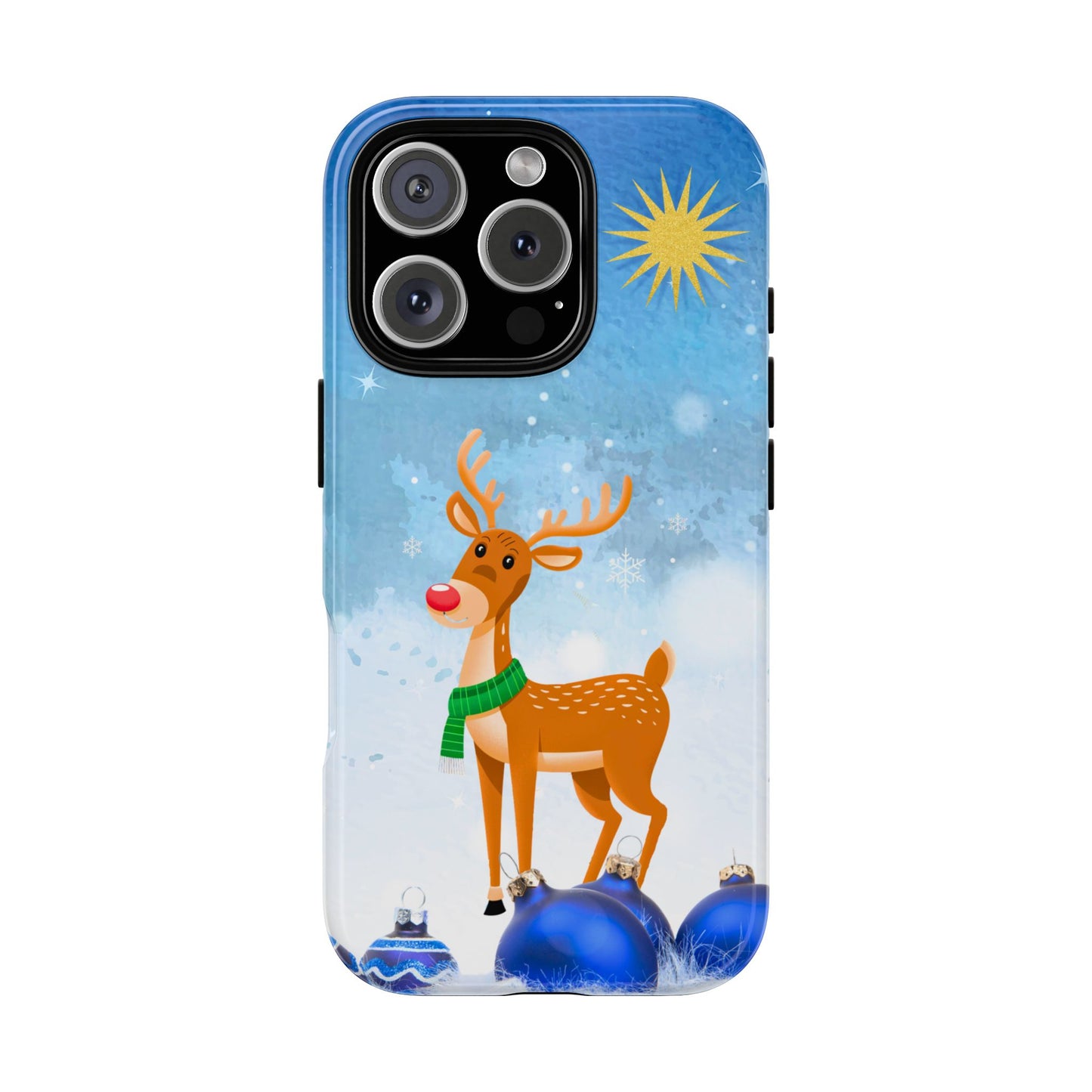 Festive Reindeer No.2 – Santa Hat with Holiday Lights Design for iPhone, Samsung & Google Models