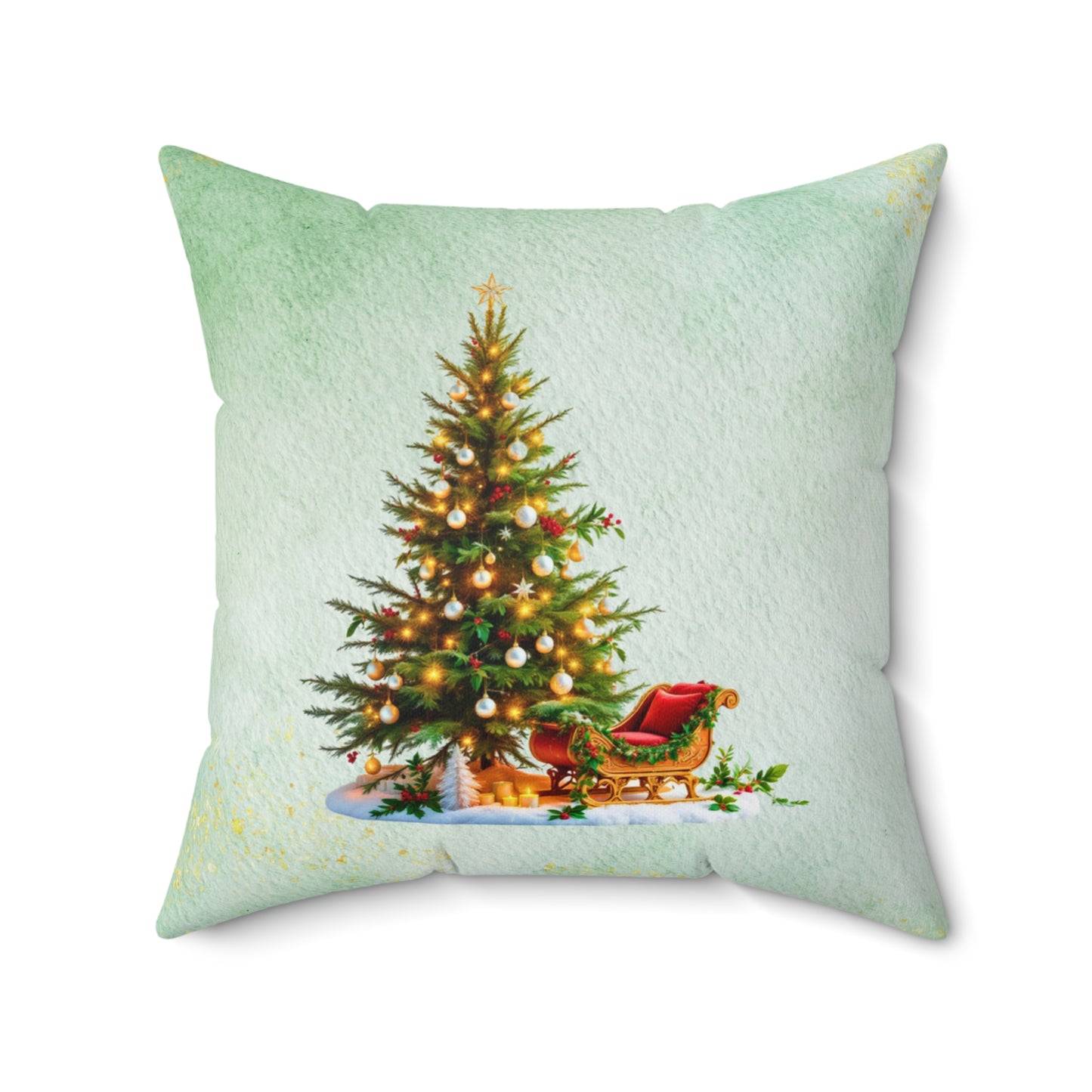 Elegant Christmas Tree Pillow – Luxury Sleigh Design