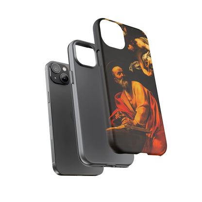Tough Phone Case for iPhone, Samsung and Google Pixel - Caravaggio, Inspiration of St. Matthew (1602)