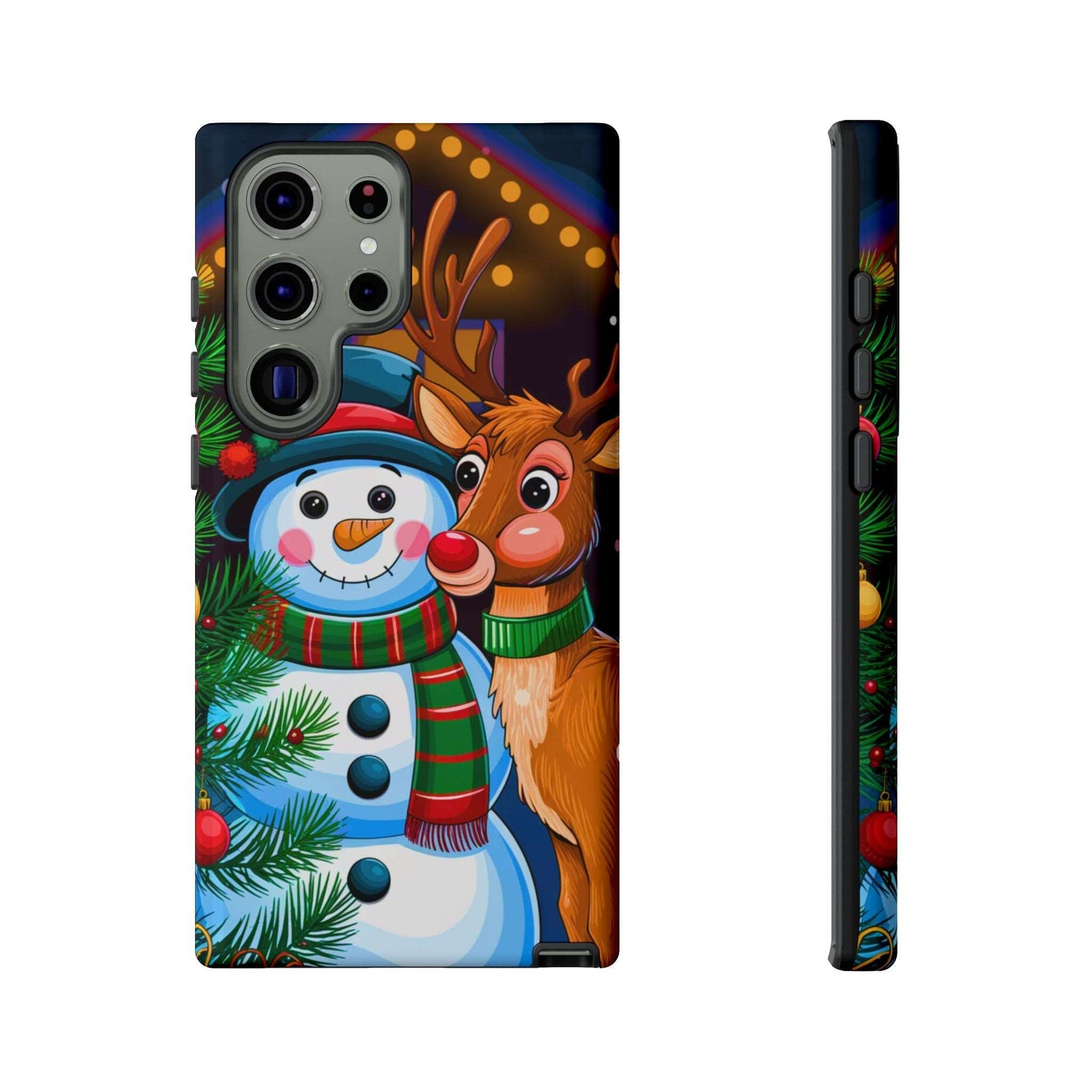 Festive Snowman and Reindeer Christmas Phone Case