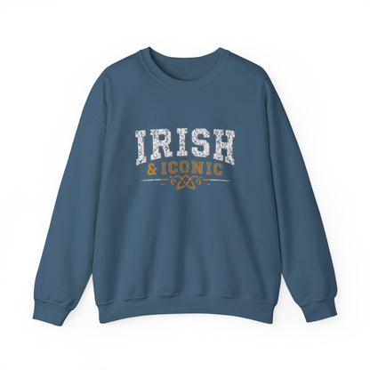 Gildan 18000 Unisex Heavy Blend™ Crewneck Sweatshirt - Irish & Iconic Vintage Distressed St. Patrick’s Day Design