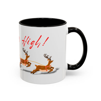 Merrily On High! Santa & Reindeer Mug