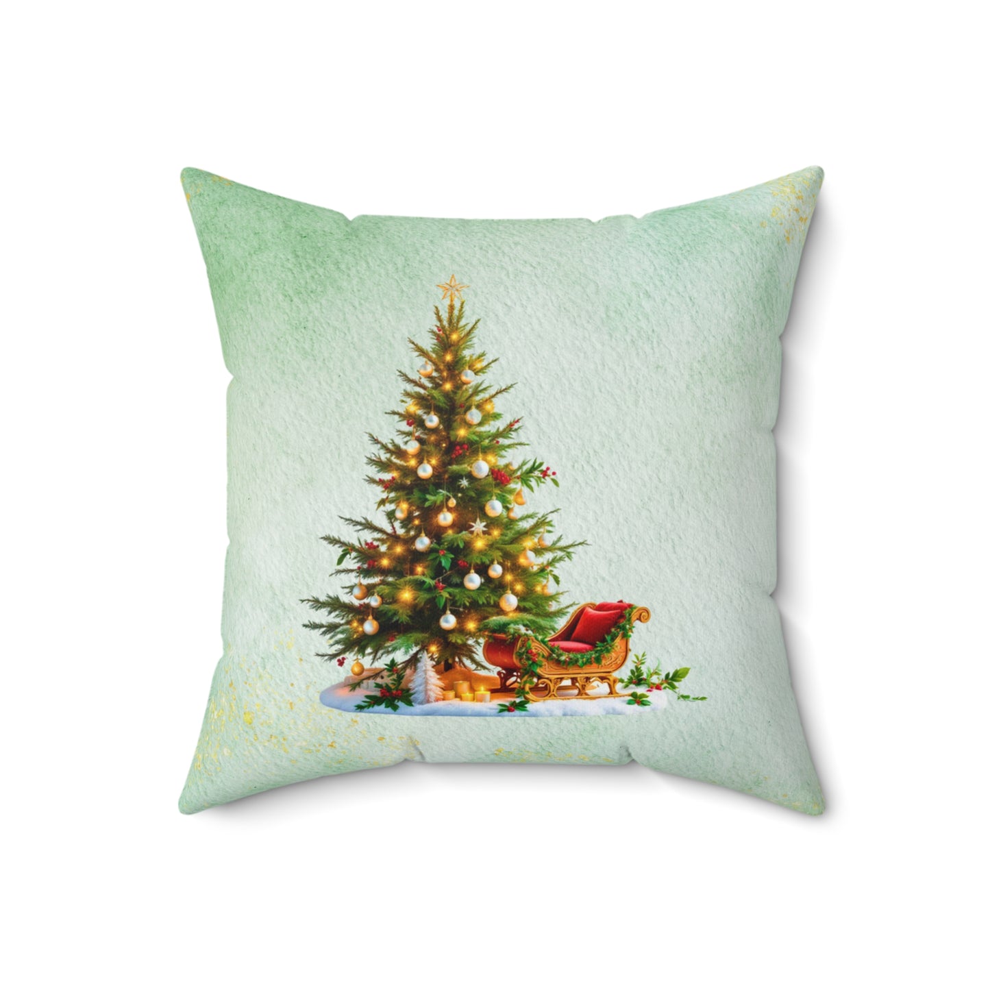 Elegant Christmas Tree Pillow – Luxury Sleigh Design