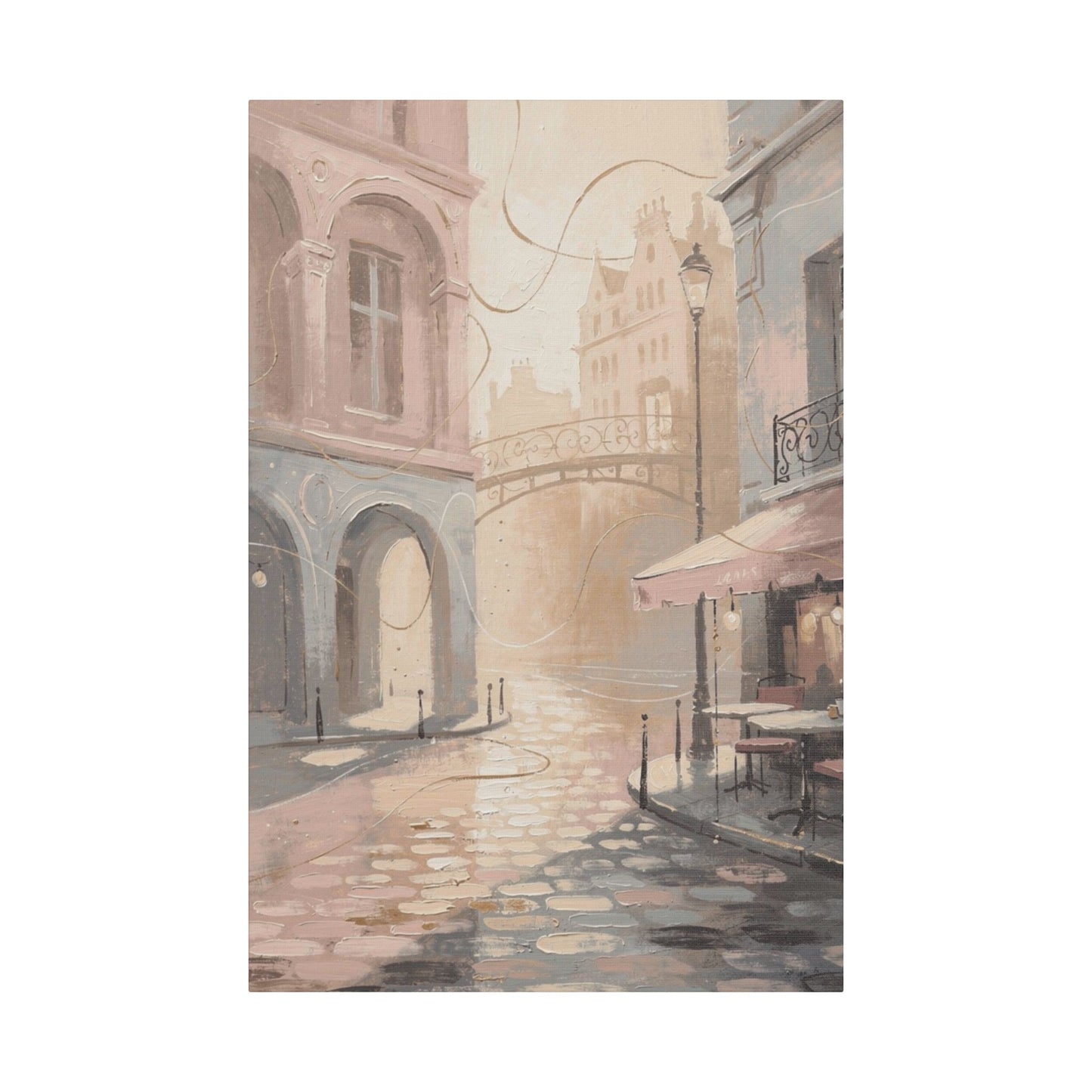 Morning Light Over a Paris Café Terrace (Canvas)