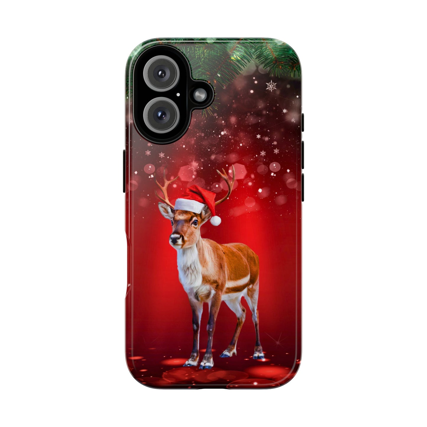 Festive Reindeer No.1 – Santa Hat with Holiday Lights Design for iPhone, Samsung & Google Models