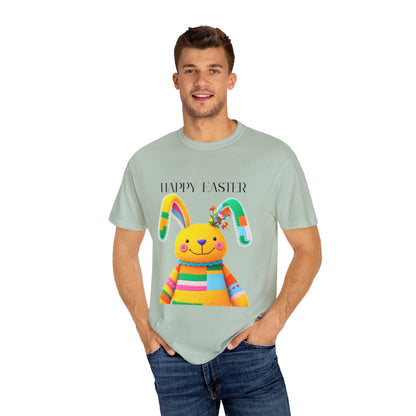 Comfort Colors 1717 Unisex Garment-Dyed T-shirt - Patchwork Bunny Bliss – Knitted Toy Happy Easter