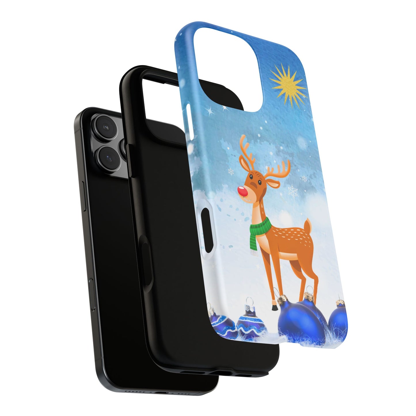 Festive Reindeer No.2 – Santa Hat with Holiday Lights Design for iPhone, Samsung & Google Models