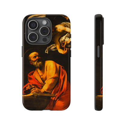 Tough Phone Case for iPhone, Samsung and Google Pixel - Caravaggio, Inspiration of St. Matthew (1602)